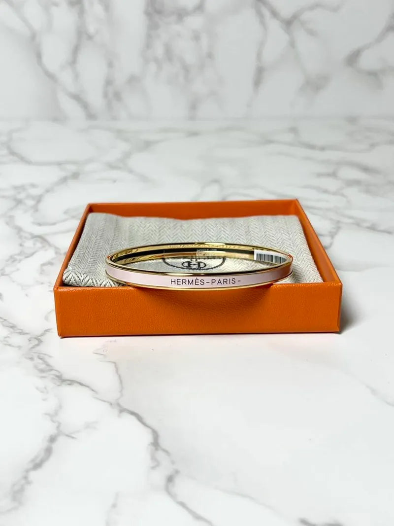 ❤️Hermes 手鍊 Extra Fin Uni 手鐲 GHW 尺寸 65 玫瑰 Candeur 粉紅色