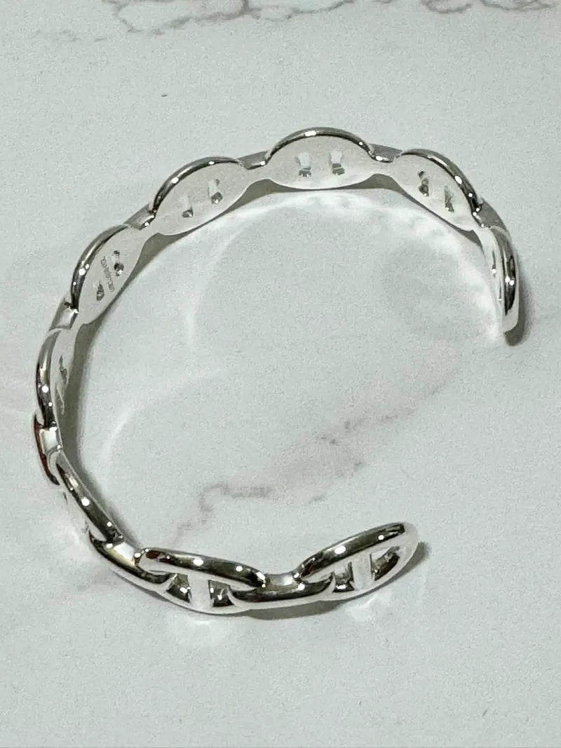 Hermes Chaine d'ancre Enchainee 手鍊，中號型號 925 銀 SH