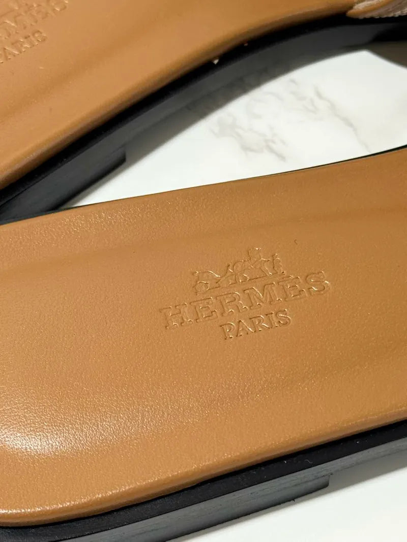 Hermes Oran Sandal H Naturel Size 39