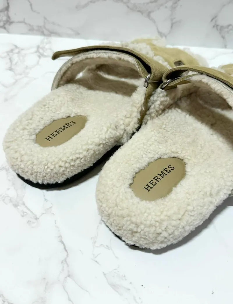 Hermes Sandales Chypre Femme 米色 Albatree 39