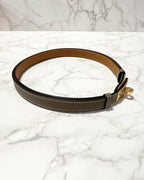 愛馬仕 Kelly 18 可調式腰帶，灰褐色，金色五金，尺寸 60cm-100cm