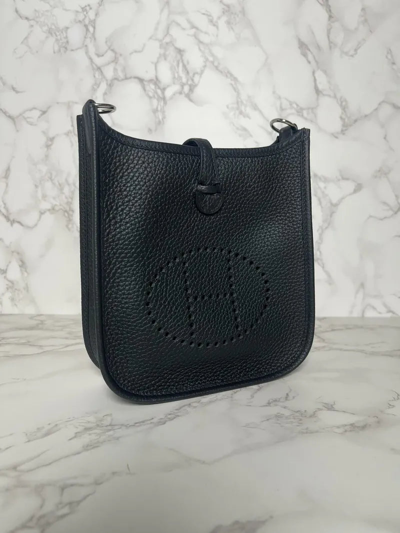 愛馬仕迷你 Evelyne 16 TC Noir PHW W 印章