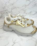 Dior Vibe Sneaker White Mesh and Gold-Tone Technical Fabric