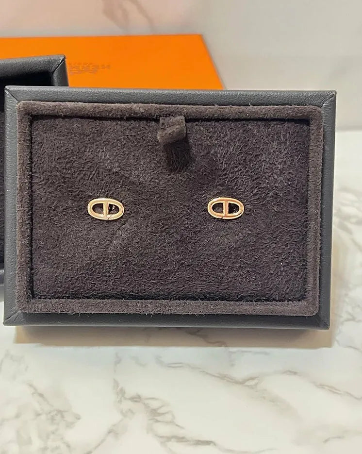 Hermes Chaine d'ancre earrings very small model RGHW