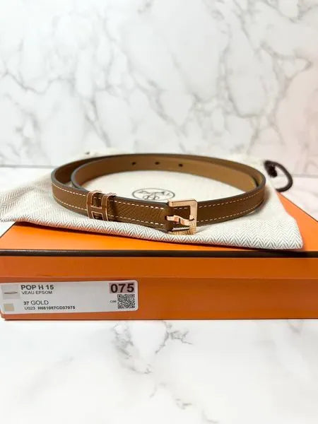 愛馬仕 Pop H 15 女士腰帶 金色 75