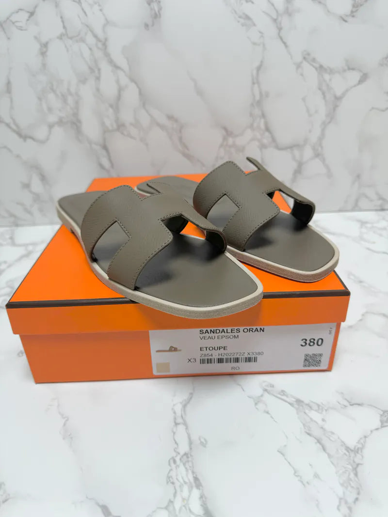 Hermes Oran Sandales H Etoupe  38