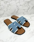 ❤️愛馬仕 Oran 涼鞋 H Denim Bleu Clair 38.5碼