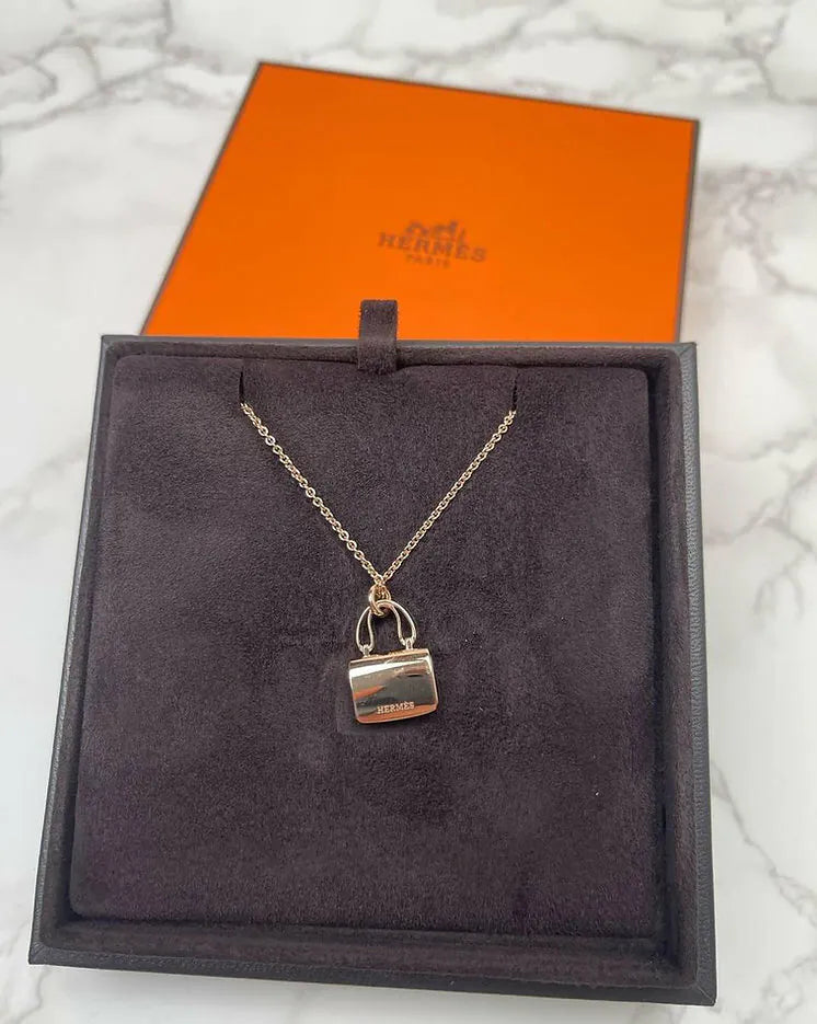 Hermes Amulettes Constance Pendant Rose gold Necklace