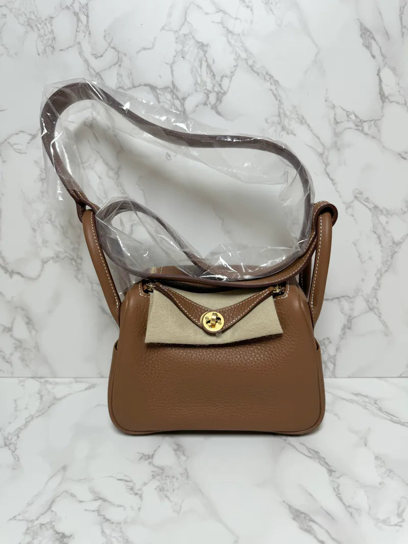 Hermes Mini Lindy II 2 TC Gold GHW W Stamp