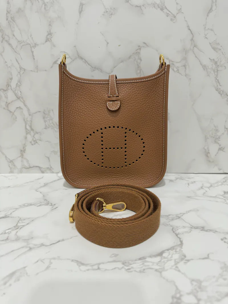 愛馬仕迷你Evelyne 16 TC 金色 GHW W 印章