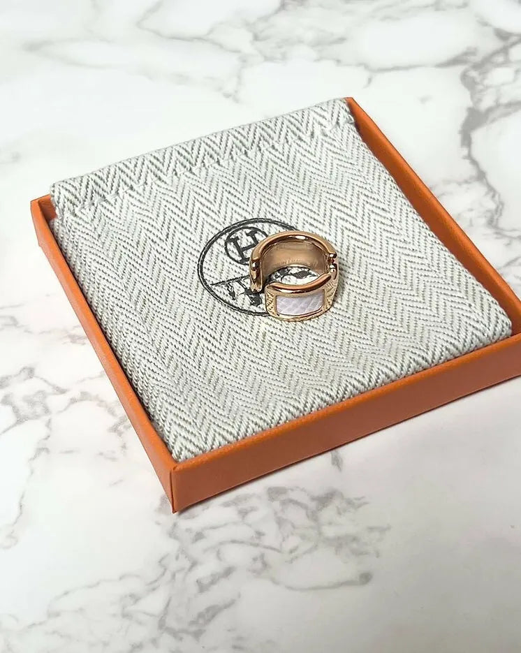 Hermes Bijou D'Oreille Olympe Mauve Pale 09 玫瑰 GHW 耳環