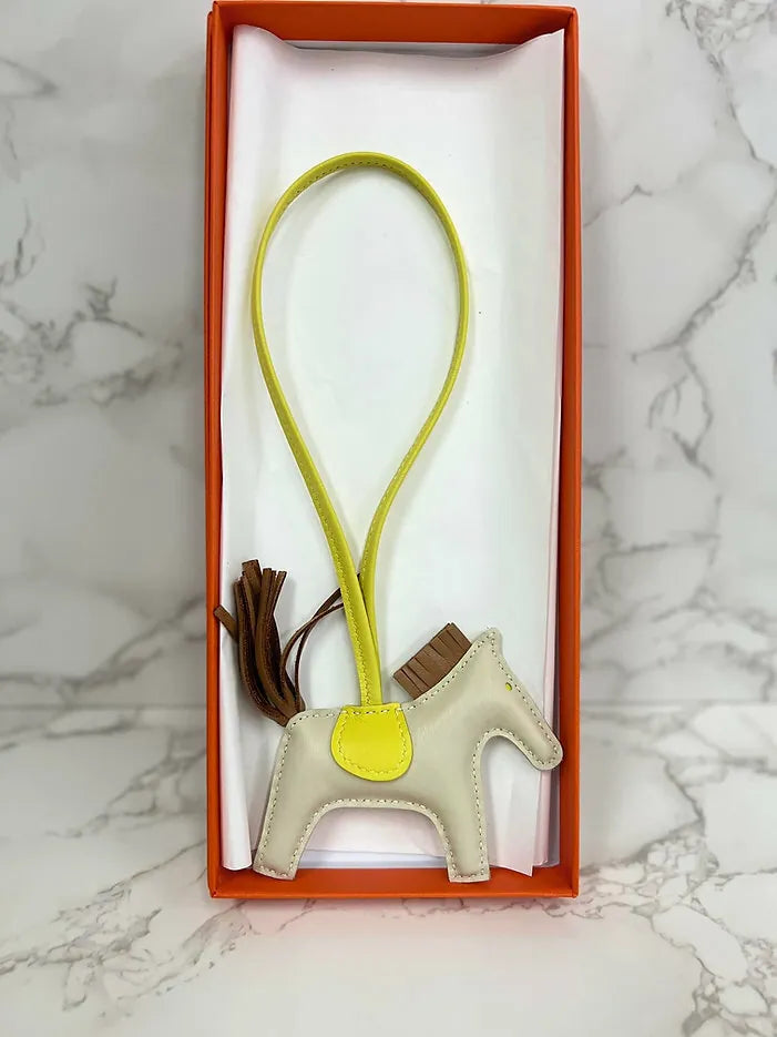 愛馬仕牛仔競技 PM 小馬仔 奶昔白/奶茶/檸檬黃