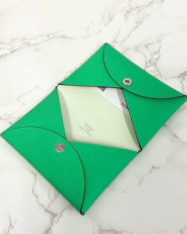 愛馬仕 Calvi 卡包 Epsom Vert Comics / Ert Fizz