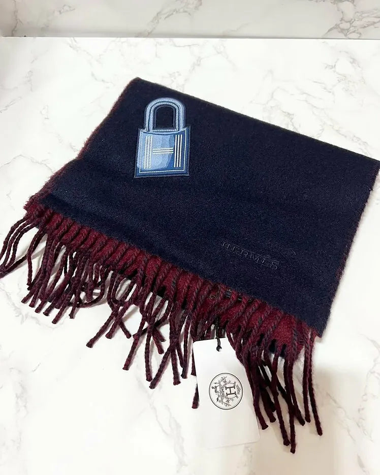 愛馬仕 Esharpe Cashmire Patch Lucky Muffler