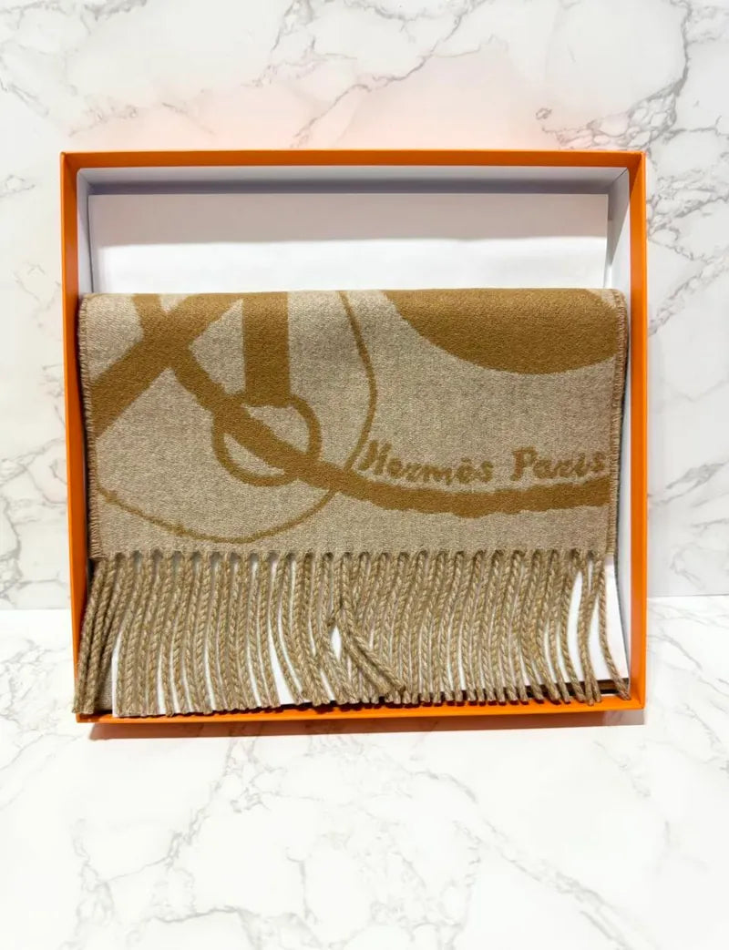 ❤️愛馬仕 H Clic-Clac 羊絨圍巾