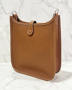 愛馬仕 H Mini Evelyn TC 金色 PHW B 印章