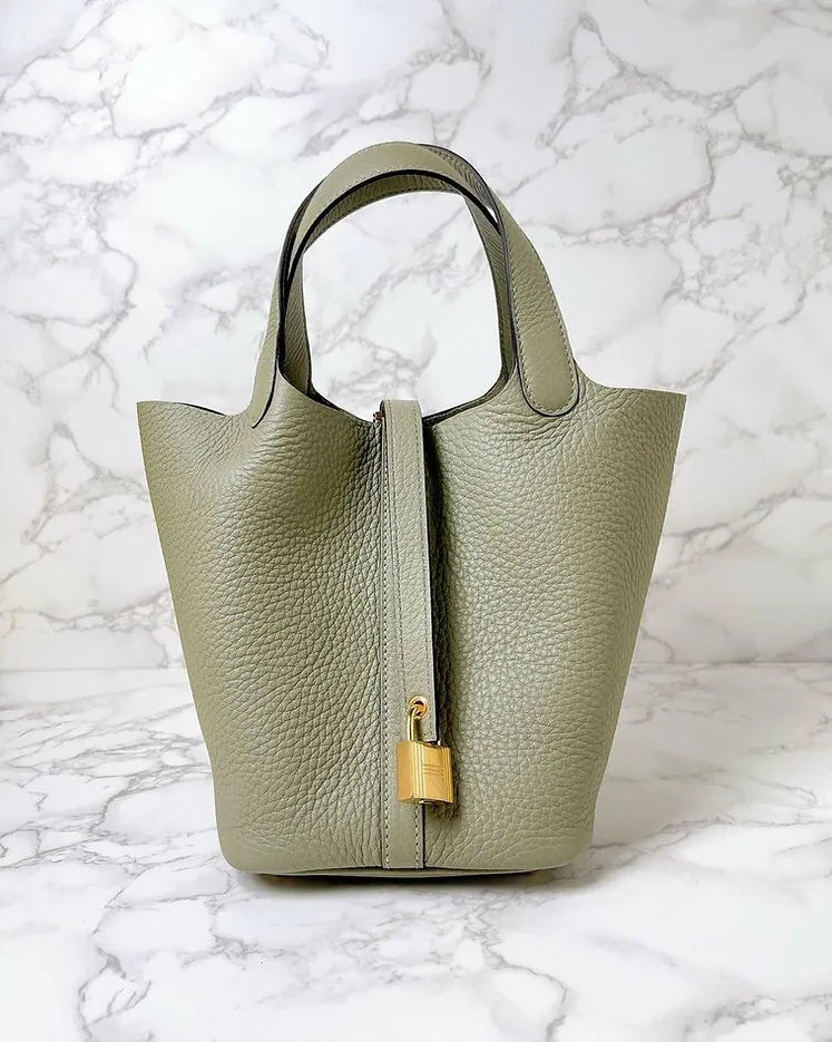 Hermes Picotin Lock 18 TC Sauge Q1 GHW 鼠尾草 金扣