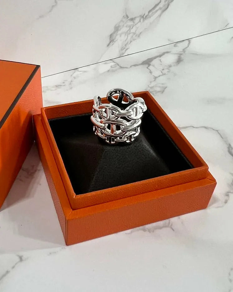 愛馬仕 Chaine D'ancre Enchaimee 戒指 尺寸 54