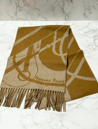 ❤️Hermes H Clic-Clac 圍巾 駝色/米色