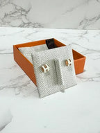 愛馬仕迷你 Pop H 耳環 白色 RGHW