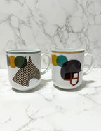 愛馬仕馬鞍形馬克杯套裝（2個）馬形馬克杯和頭盔形馬克杯