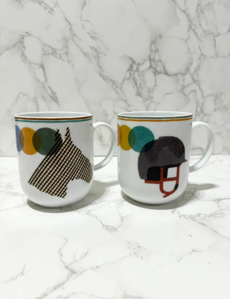 愛馬仕馬鞍形馬克杯套裝（2個）馬形馬克杯和頭盔形馬克杯