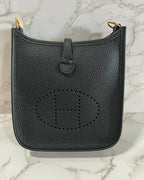 Hermes Mini Evelyne 16 TC Noir 黑色 GHW 89 U 郵票
