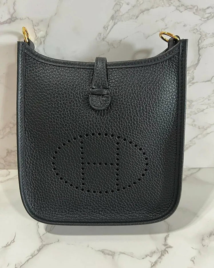 Hermes Mini Evelyne 16 TC Noir 黑色 GHW 89 U 郵票