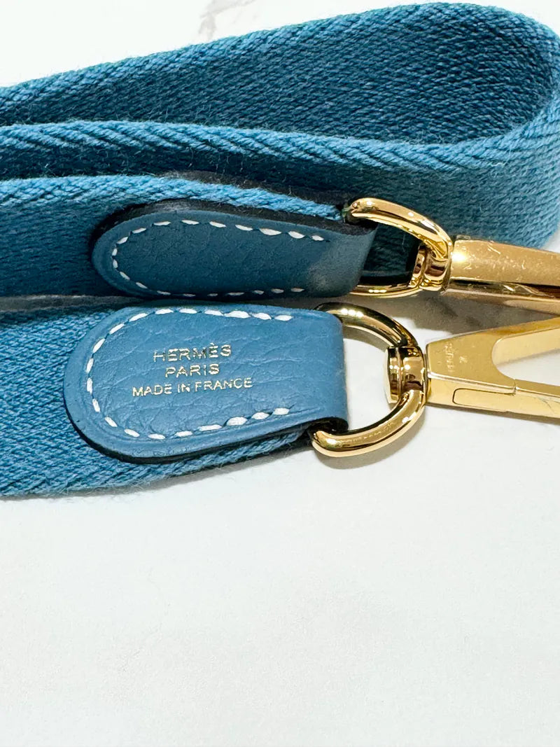 Hermes Mini Evelyne 16 TC New Bleu Jean / New Bleu Jean GHW B 郵票