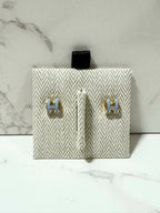 Hermes Mini Pop H 耳環 Bleu Lin GHW