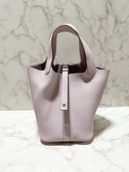 Hermes Picotin Lock 18 Bag PHW P18 Mauve Pale 09 夢幻紫 銀扣 B Stamp
