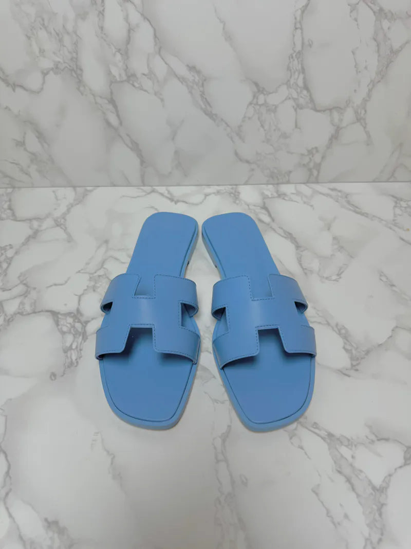 ❤️Hermes Oran Sandales H Bleu Cameo  38