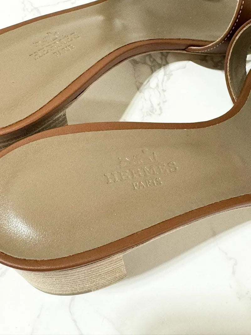 愛馬仕 Oasis 金色涼鞋 39