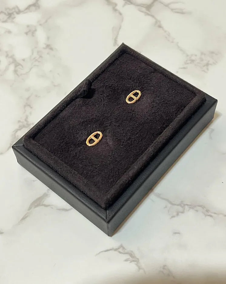 Hermes Chaine d'ancre earrings very small model RGHW