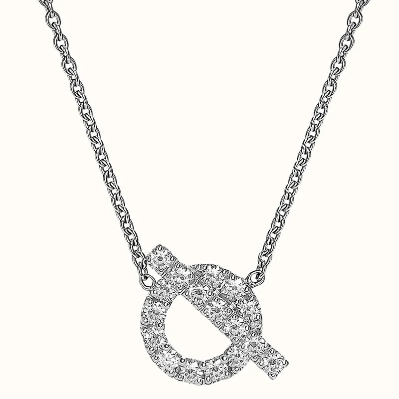 愛馬仕 Finesse 吊墜白金項鍊