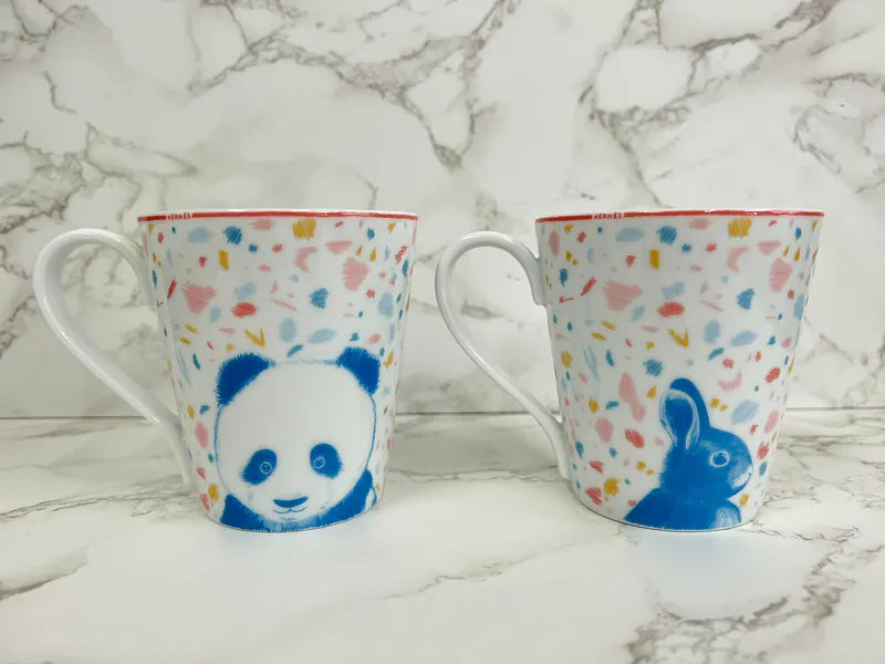 愛馬仕 Passe-passe 馬克杯，熊貓/無尾熊和兔子/老虎圖案