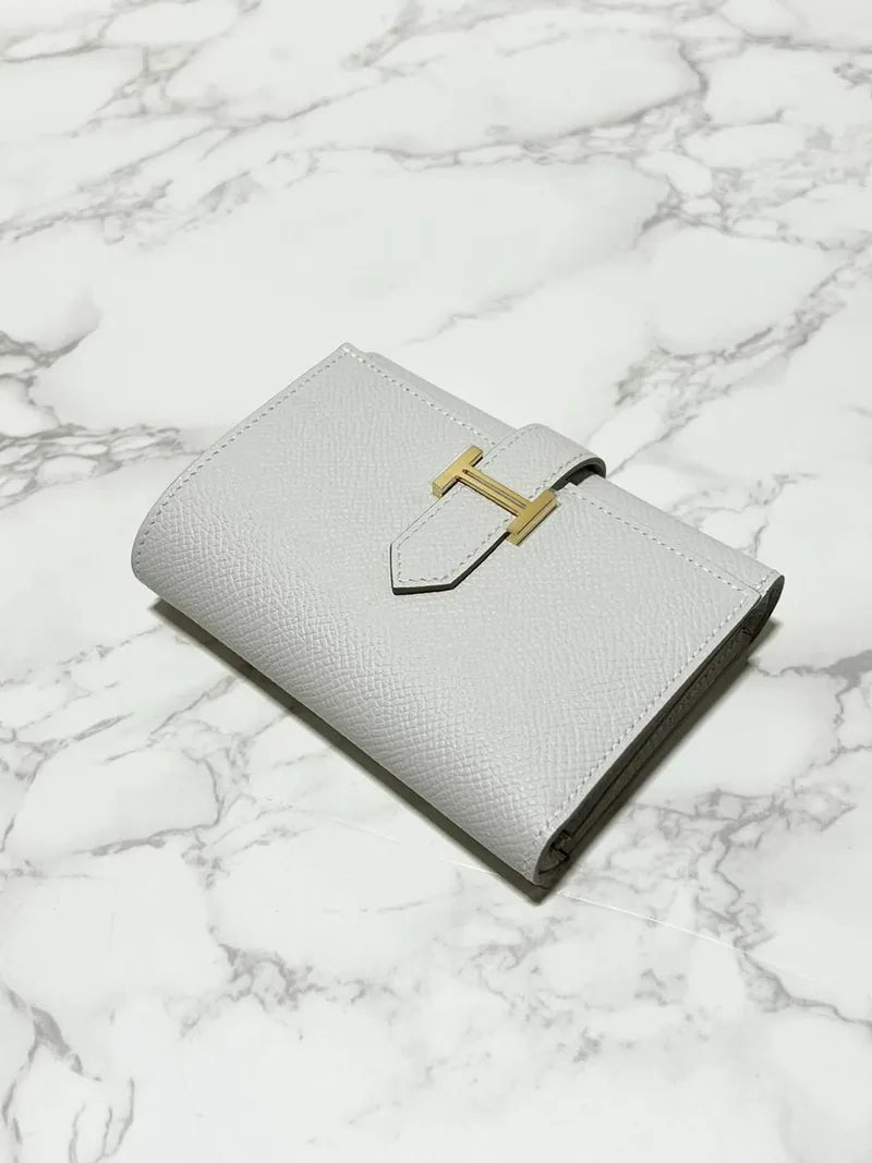 Hermes Bearn 組合錢包 Epsom Gris Pale GHW