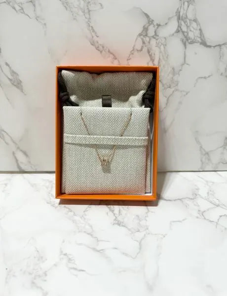 ❤️愛馬仕迷你 Pop H Marron Glace 玫瑰金吊墜項鍊 RGHW