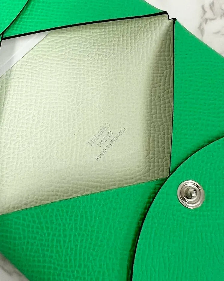 愛馬仕 Calvi 卡包 Epsom Vert Comics / Ert Fizz