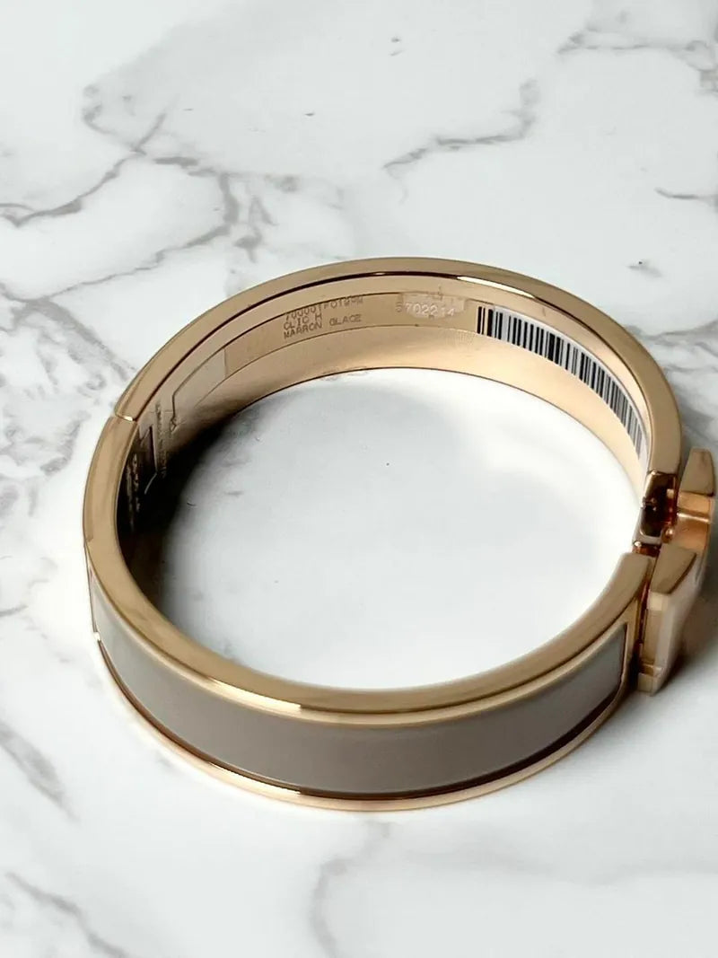 愛馬仕 Clic H 手鐲 PM Marron Glace RGHW