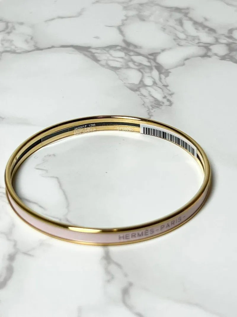 ❤️Hermes 手鍊 Extra Fin Uni 手鐲 GHW 尺寸 65 玫瑰 Candeur 粉紅色