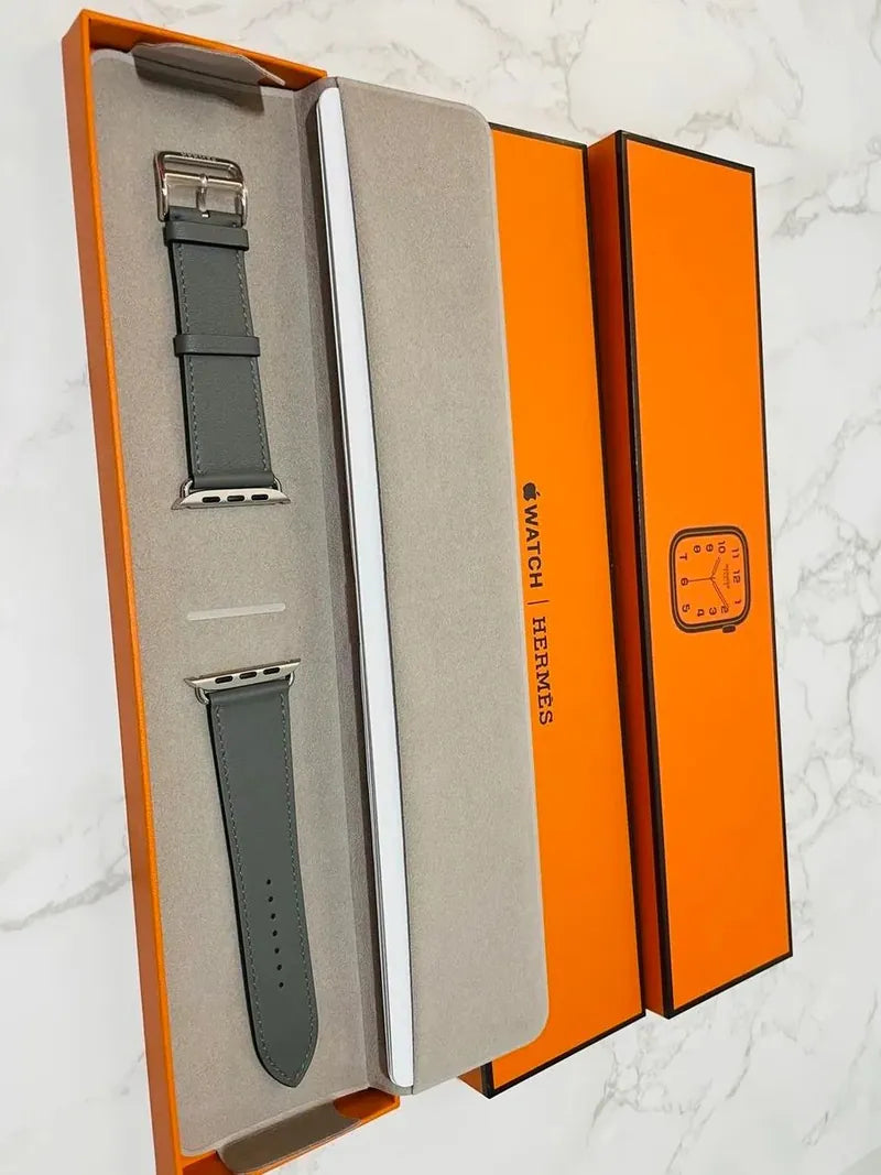 Hermes Series 8 case Band Apple Watch Herme Single Tour 45 mm Gris Myer