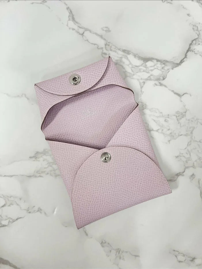Hermes Bastia 零錢包 Mauve Pale Epsom 夢幻粉紅紫09