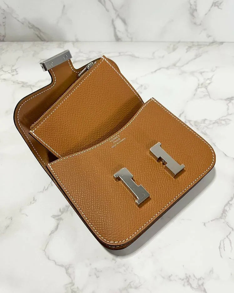 愛馬仕 Constance 超薄皮夾 Epsom Toffee 1H PHW