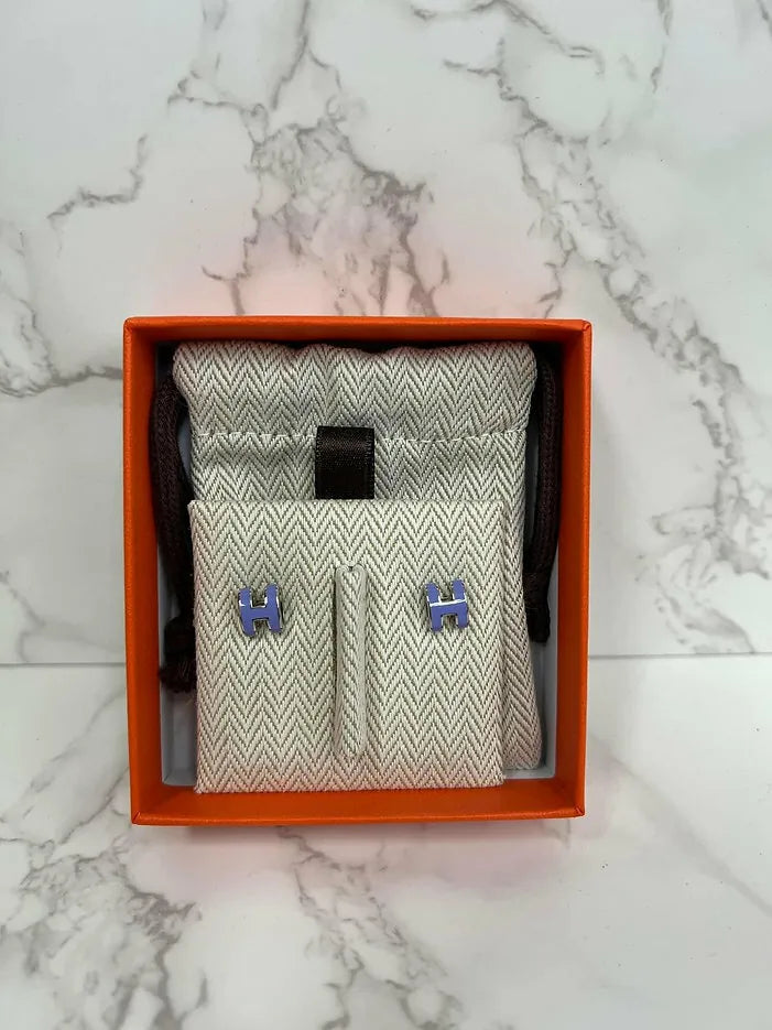 Hermes Mini Pop H earrings Lilas PHW
