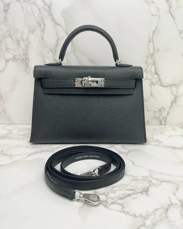 愛馬仕迷你凱莉2 Epsom Noir PHW