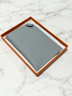 Hermes Porte-Passeport Tarmac Epsom Bleu Glacier Passport Holder