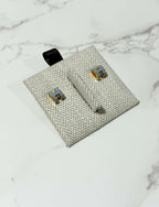 Hermes Mini Pop H 耳環 Bleu Lin GHW