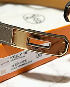 Hermes Kelly 18 Adjustable Belt Etoupe RGHW 60cm-100cm