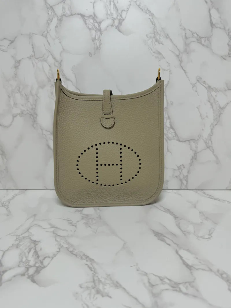 ❤️Hermes Evelyne 16 bag Beige Marfa 8Q GHW W Stamp